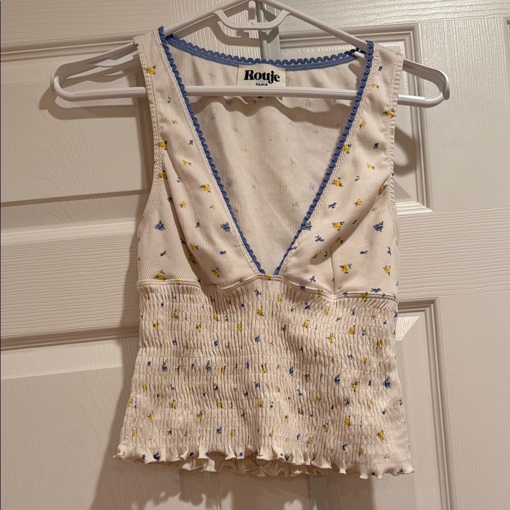 Rouje White Floral Women's Top